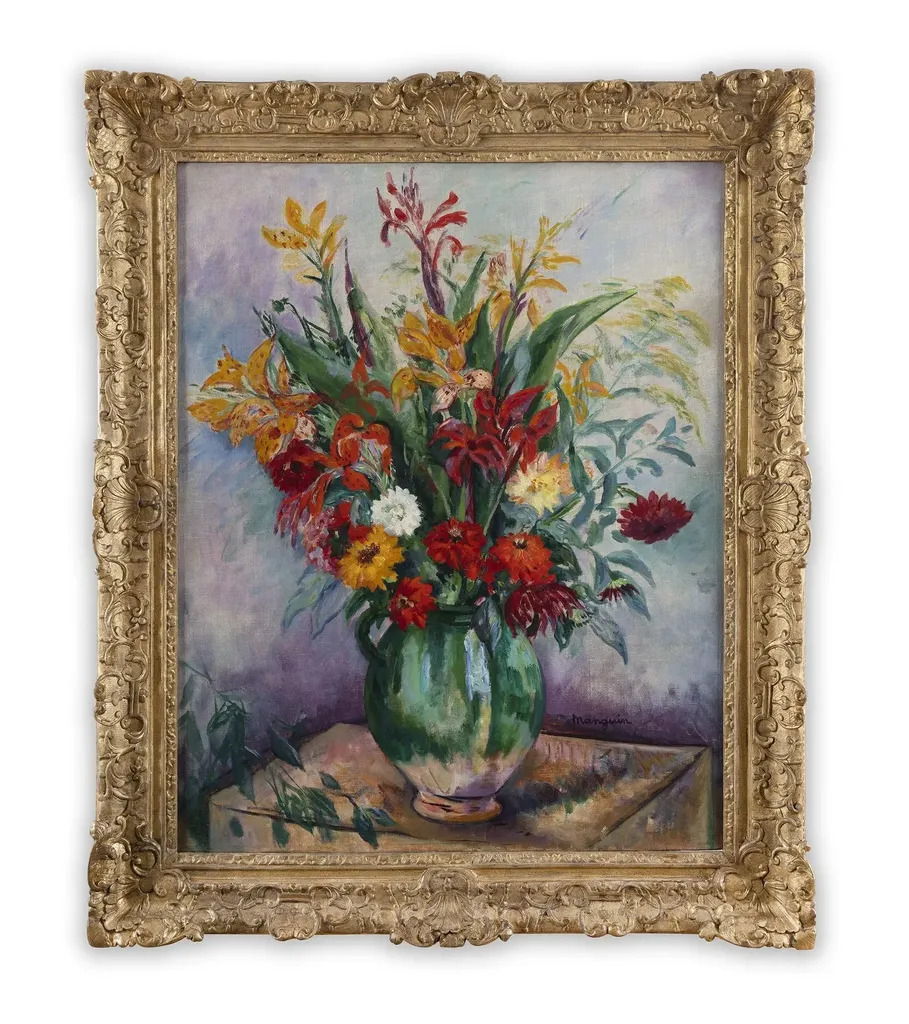 Vase vert et fleurs | Henri MANGUIN | vente en ligne art | artprice
