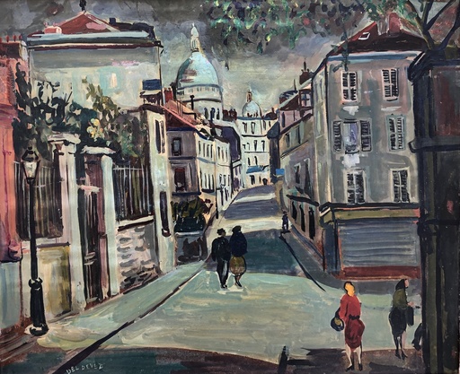 Jean DELDEVEZ - Peinture - Montmartre