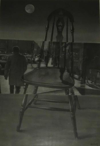 Howard KANOVITZ - Drawing-Watercolor - Stuhl im Fenster