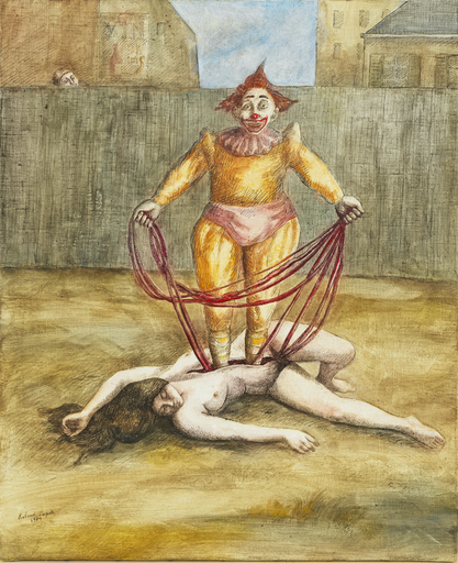 Roland TOPOR - Peinture - Sans titre (Le Clown Tant pis)