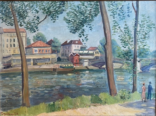 Constantin Andréevitch TERECHKOVITCH - Painting - The Seine at Saint-Cloud
