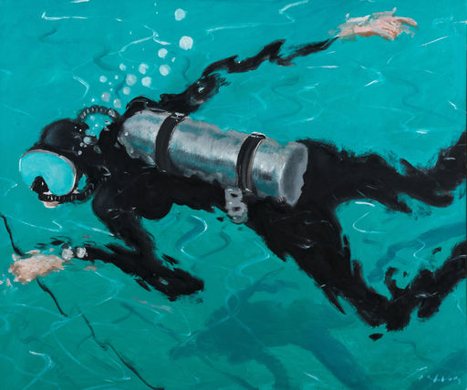 Julio LARRAZ - Painting - On the Reef