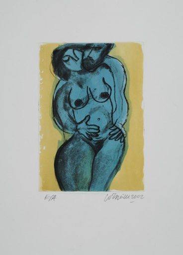 CORNEILLE - Grabado - Erotic Couple (nude Akt)
