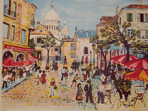 CHAZALY - 版画 - Place du Tertre,1987.