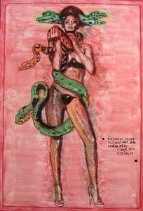 Peter SENGL - Drawing-Watercolor - Rihannas Krokodilstränenhut 2014