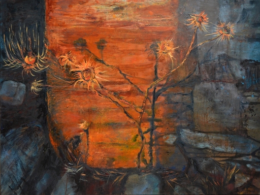 Peny MANAVI - Gemälde - Flora Mirabilis - Thisle 2