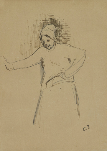 Camille PISSARRO - Drawing-Watercolor - Peasant woman