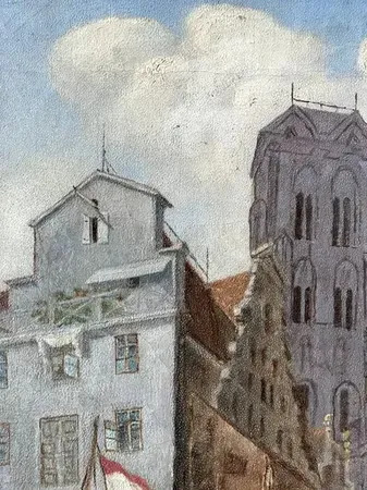 Dutch City Dock Scene