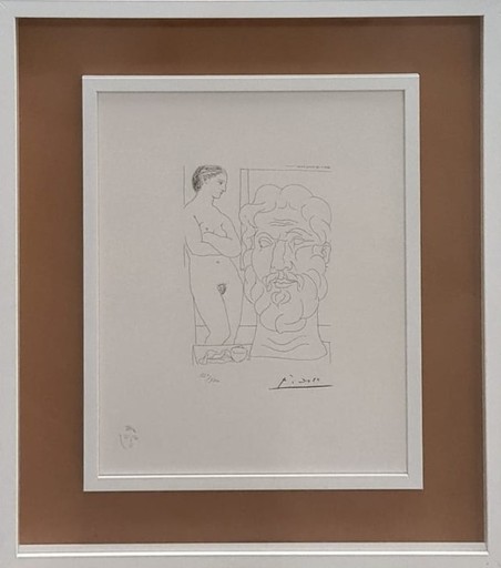 Pablo PICASSO - Print-Multiple - Female nude and male head
