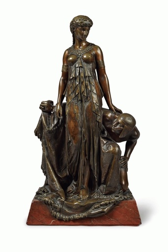 Henry Étienne DUMAIGE - Sculpture-Volume - Cleopatra before Caesar, after Jean-Léon Gérôme