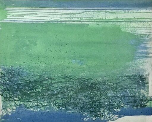 Maryam SHAMS - Painting - Etang vert bleuté