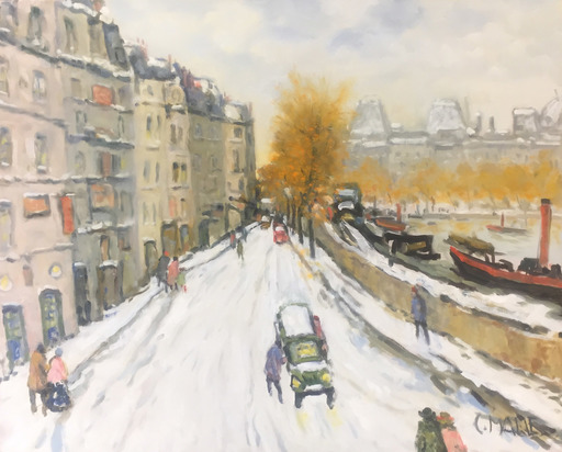 Charles MALLE - Peinture - Paris, quai des Augustins