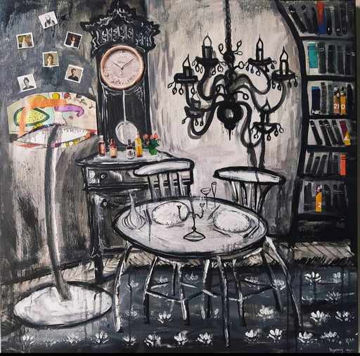 Sofia BELTADZE - Drawing-Watercolor -  A Table for Two