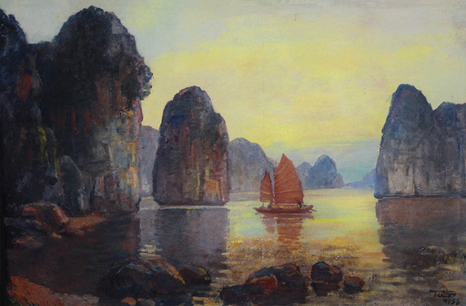 Mai Thu NGUYEN - Painting - La baie d'Halong, 1936