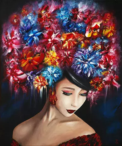 Estelle BARBET - Painting - "Geisha"