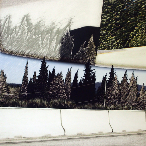 Aline ISOARD - Drawing-Watercolor - Fenêtre sur route PACA 33-2015