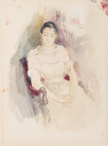 Berthe MORISOT - Drawing-Watercolor - Jeune fille au repos