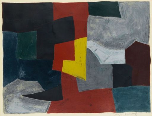 Serge POLIAKOFF - Print-Multiple - Composition grise, rouge et jaune L27 