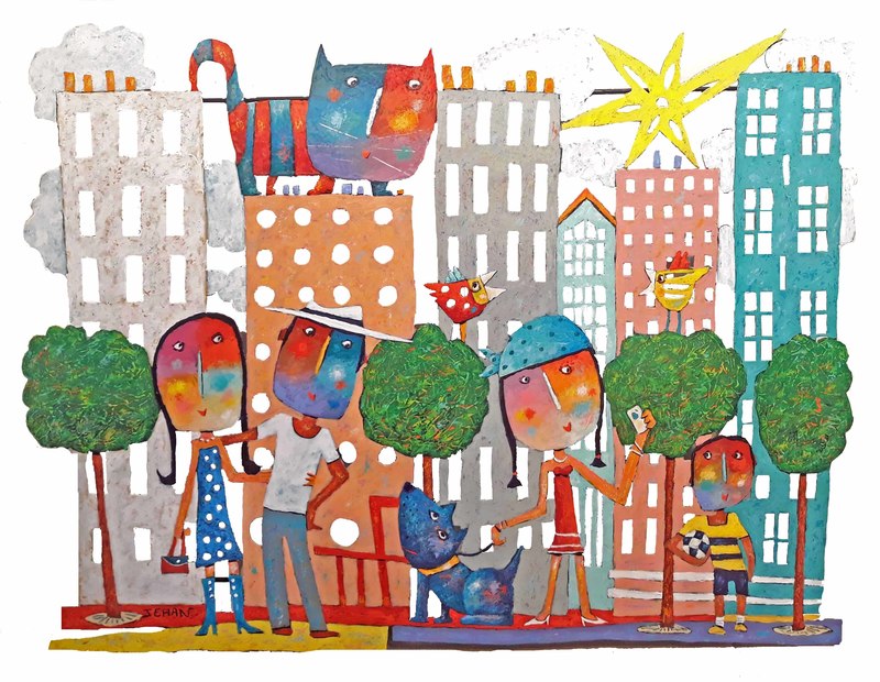 Christophe JEHAN - 雕塑 - Summer in the city (œuvre murale)