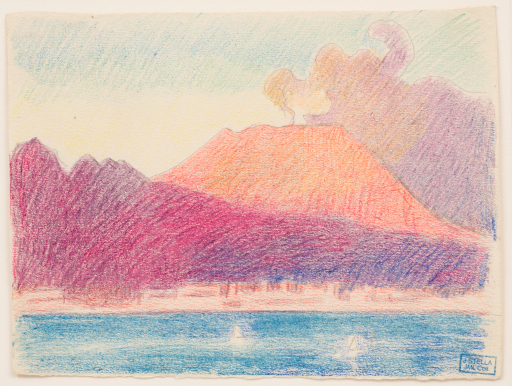 Joseph STELLA - Zeichnung Aquarell - Mountain Landscape