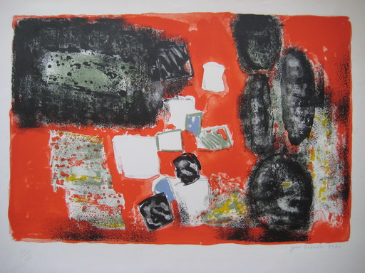 Jun DOBASHI - Stampa-Multiplo - LITHOGRAPHIE 1960 SIGNÉ CRAYON NUM/100 HANDSIGNED LITHOGRAPH