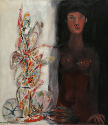 Mariano RODRIGUEZ - Pittura - Woman with Flowers