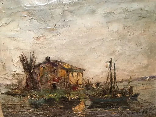 Henri OLIVE DES MARTIGUES - Painting - PORT DE PÊCHE - LES MARTIGUES