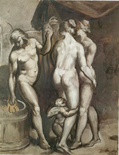 Emile Henri BERNARD - Gemälde - Trois Personagges et l'Amour