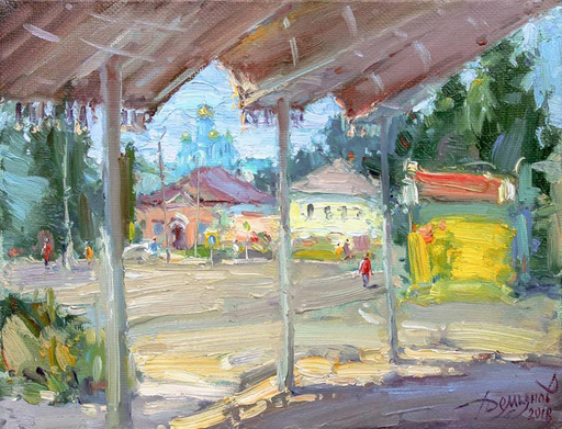 Yuriy DEMIYANOV - Peinture - Sous un auvent