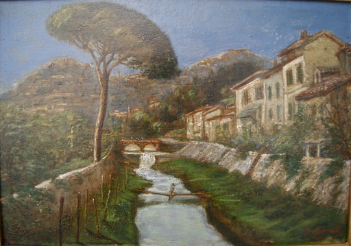 Louis Camille GIANOLI - Gemälde - Village d' Italie.