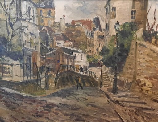 Gaston SEBIRE - Pittura - Vue de Montmartre