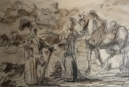Giorgio DE CHIRICO - Drawing-Watercolor - Guerrieri Antichi
