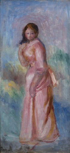 Pierre-Auguste RENOIR - Pintura - Jeune fille en rose