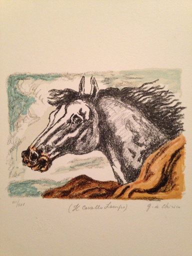 Giorgio DE CHIRICO - Stampa-Multiplo - Il cavallo lampo 1971