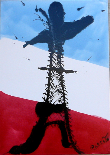 James CARRETA - Painting - Eiffel qui marche 1
