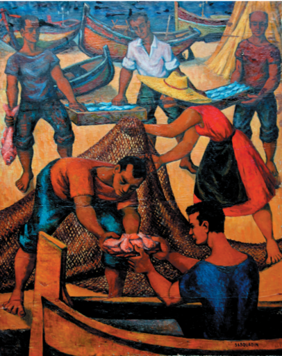Raoul SABOURDIN - Gemälde - Retour de pêche