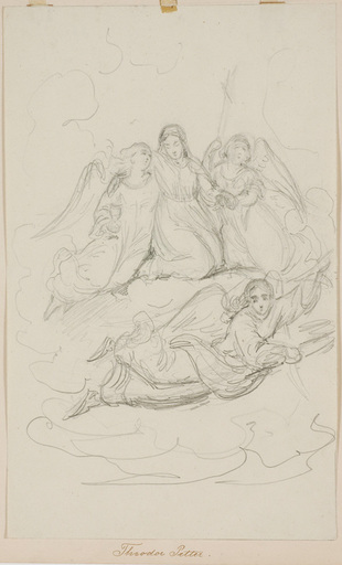 Theodor PETTER - 水彩作品 - Theodor Petter (1822-1872) "The Assumption of Mary" drawing
