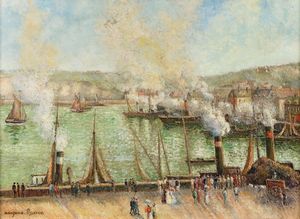 Georges MANZANA-PISSARRO - Painting - Le port de Dieppe