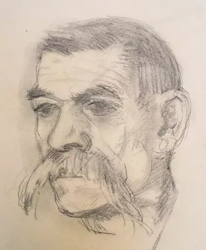 Rochus GLIESE - Dibujo Acuarela - “Man Portrait”