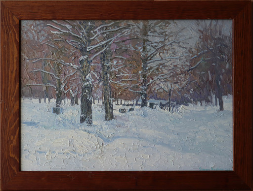 Simon L. KOZHIN - Peinture - Boulevard in winter. Old Maryino
