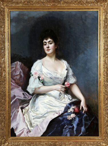 Raimundo DE MADRAZO Y GARRETA - Painting - Retrato de la Baronesa Anna Gesselyevna Ginsburg 
