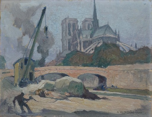 André Léon ALBERTIN - 绘画 - Notre-Dame - Paris