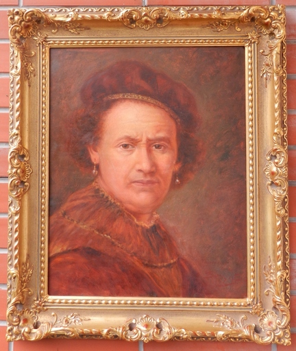 Sándor BEREGI - Painting - Portrait of  Rembrandt 