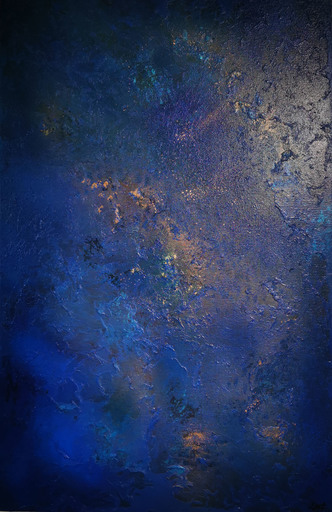 Elodie DOLLAT - Painting - Intensément bleu II