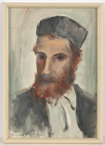 Boris DEUTSCH - 水彩作品 - "Portrait of a shtetl Jew", watercolor, 1924