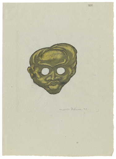 Marcus BEHMER - Zeichnung Aquarell - Goldene Maske