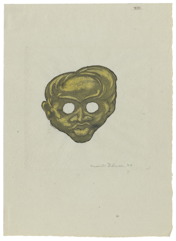 Marcus BEHMER - Drawing-Watercolor - Goldene Maske