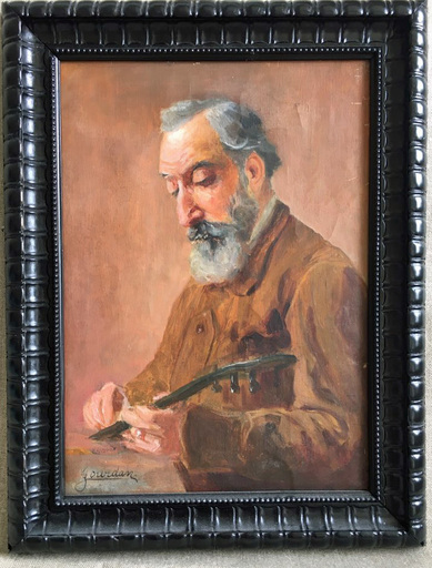 Théodore JOURDAN - Peinture - le luthier de guitare