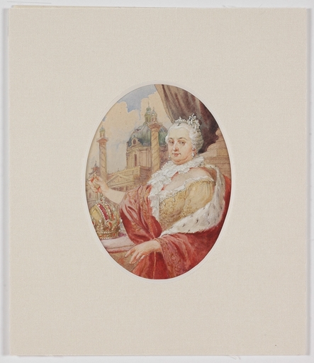 Ludwig MICHALEK - Zeichnung Aquarell - "Kaiserin Maria Theresia", early 20th Century