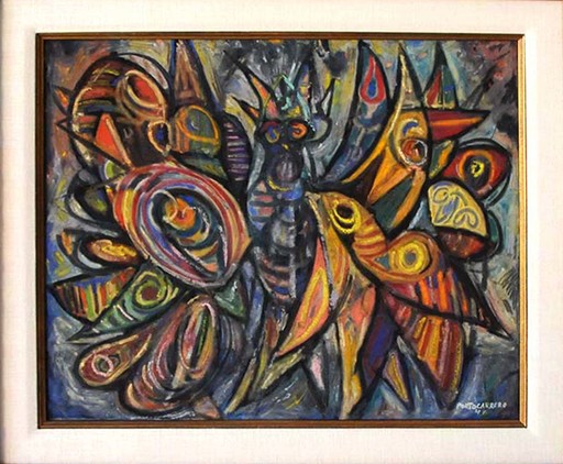 René PORTOCARRERO - Pintura - Mariposa
